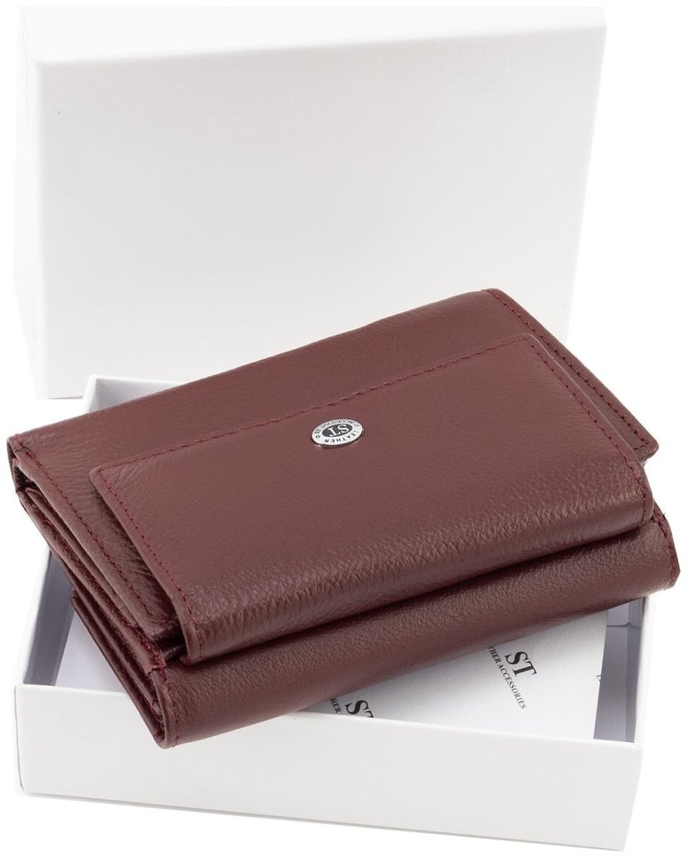 Женский кожаный портмоне ST Leather 94580 бордового цвета фото №10 Женский кожаный портмоне ST Leather 94580 бордового цвета modnotak фото №10
