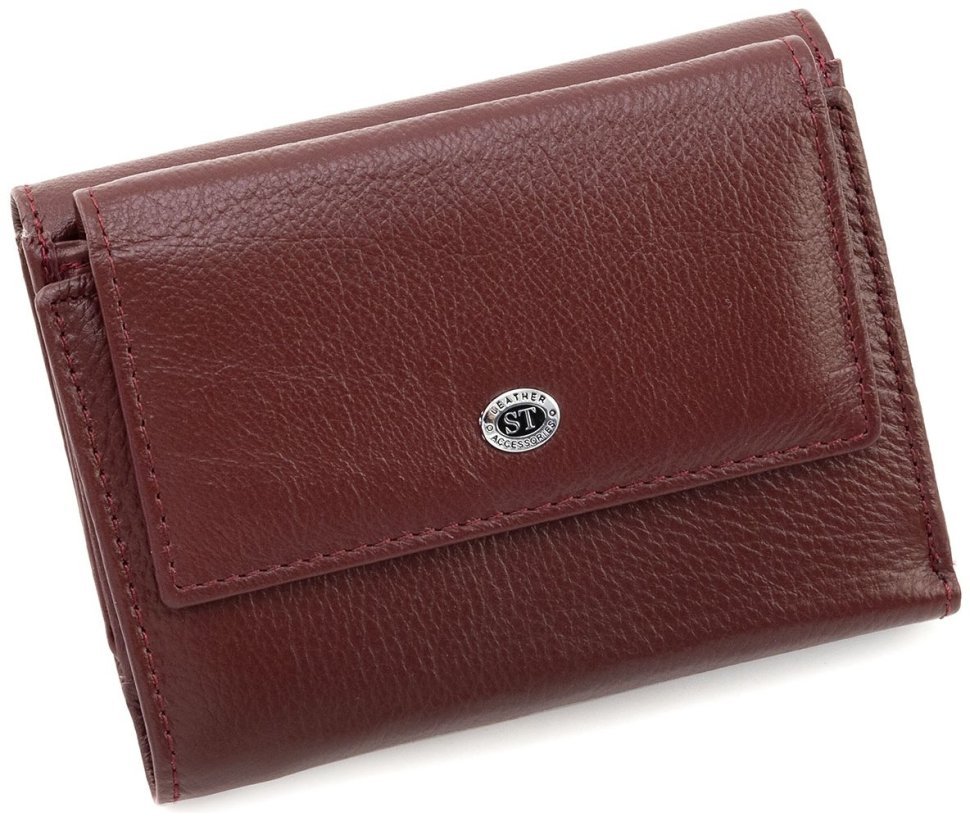 Женский кожаный портмоне ST Leather 94580 бордового цвета фото №3 Женский кожаный портмоне ST Leather 94580 бордового цвета modnotak фото №3
