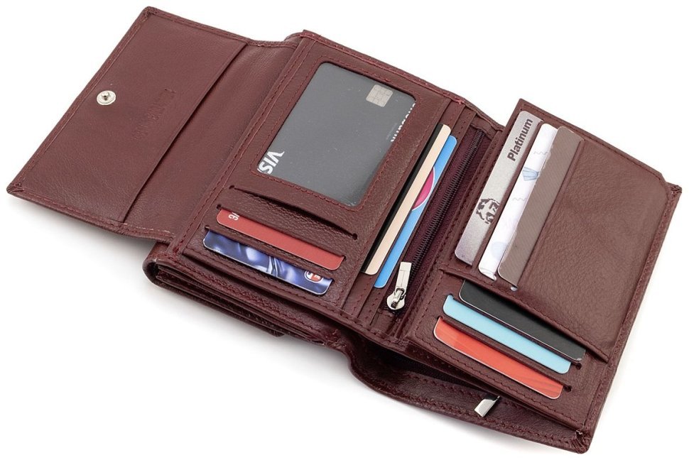 Женский кожаный портмоне ST Leather 94580 бордового цвета фото №8 Женский кожаный портмоне ST Leather 94580 бордового цвета modnotak фото №8
