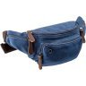 Повсякденна чоловіча сумка на пояс з текстилю синього кольору Vintage (20173) - 1