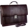 Красивый мужской портфель коричневого цвета из натуральной кожи Desisan (216-142) - 3