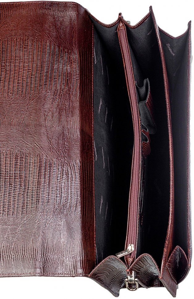 Красивый мужской портфель коричневого цвета из натуральной кожи Desisan (216-142)