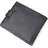 Чорний класичний чоловічий гаманець із натуральної шкіри флотар KARYA (2421066) - 2