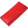 Красный женский горизонтальный кошелек из натуральной кожи с клапаном KARYA (2421166) - 1