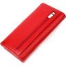 Красный женский горизонтальный кошелек из натуральной кожи с клапаном KARYA (2421166) - 2