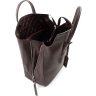 Женская кожаная коричневая сумка с маленькой сумочкой в комплекте KARYA (21019) - 10