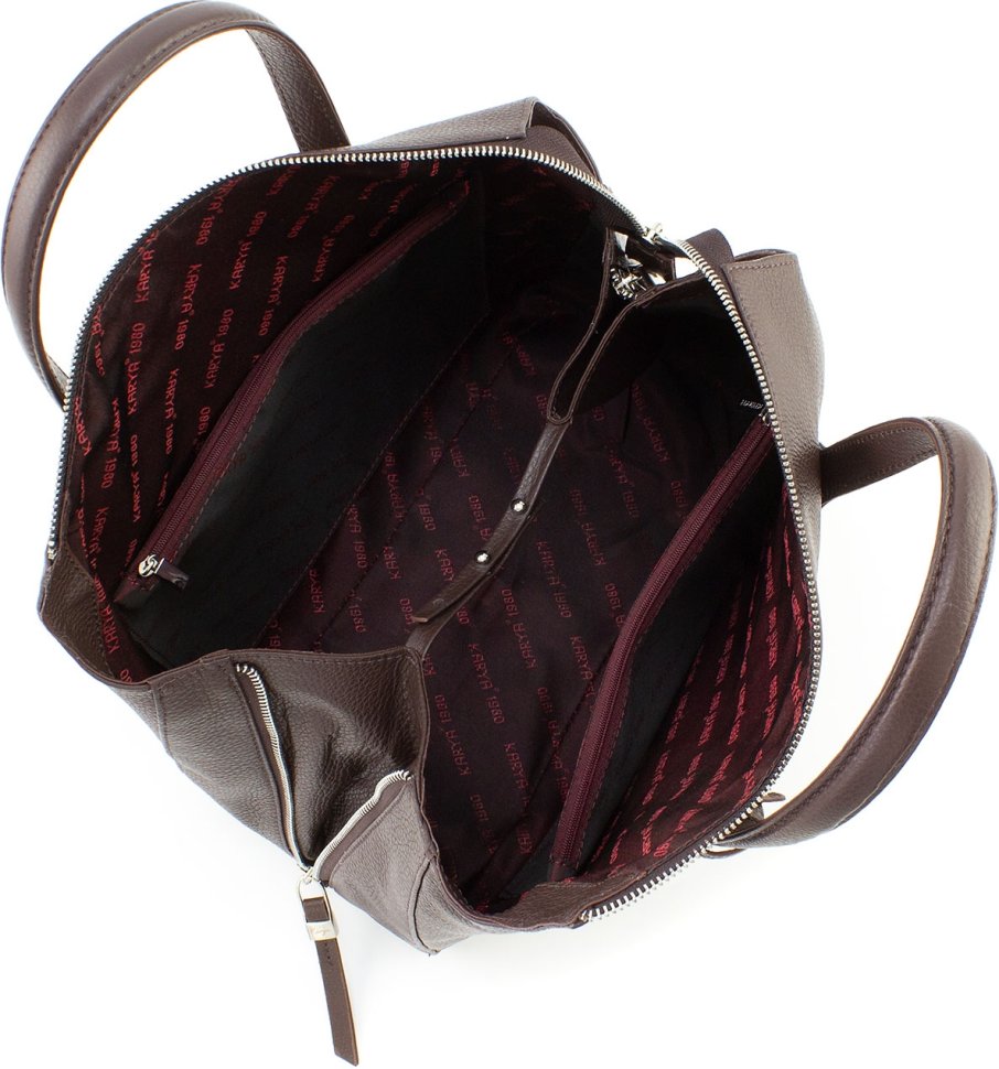 Жіноча шкіряна сумка з маленькою сумочкою в комплекті KARYA (21019)