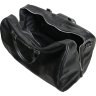 Вместительная дорожная сумка-саквояж из зернистой кожи черного окраса Vip Collection (21127) - 3