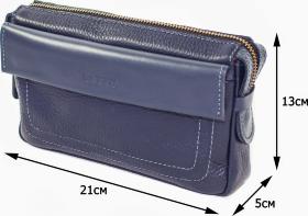 Оригинальный кожаный клатч синего цвета с карманами VATTO (12021) - 2