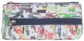 Яркая ключница из натуральной кожи на 2 отделения Desisan 107380 белая с разноцветными мазками