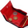 Черно-красный женский кошелек из натуральной фактурной кожи с монетницей KARYA (2421382) - 6