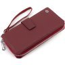 Жіночий гаманець-клатч з натуральної шкіри бордового кольору з ремінцем кисті ST Leather 1767380 - 3