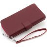 Жіночий гаманець-клатч з натуральної шкіри бордового кольору з ремінцем кисті ST Leather 1767380 - 4