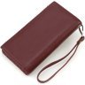 Місткий жіночий гаманець із натуральної шкіри бордового кольору на зап'ястя ST Leather 1767480 - 4