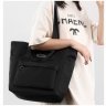 Вместительная женская сумка-шоппер из текстиля черного цвета Confident 77580 - 2