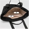 Вместительная женская сумка-шоппер из текстиля черного цвета Confident 77580 - 3
