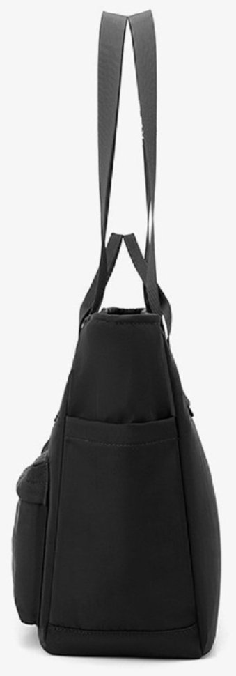 Містка жіноча сумка-шоппер із текстилю чорного кольору Confident 77580