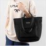 Вместительная женская сумка-шоппер из текстиля черного цвета Confident 77580 - 6