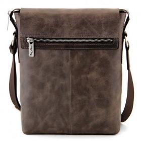 Наплічна сумка-планшет коричневого кольору з натуральної шкіри Tom Stone (12195) - 2