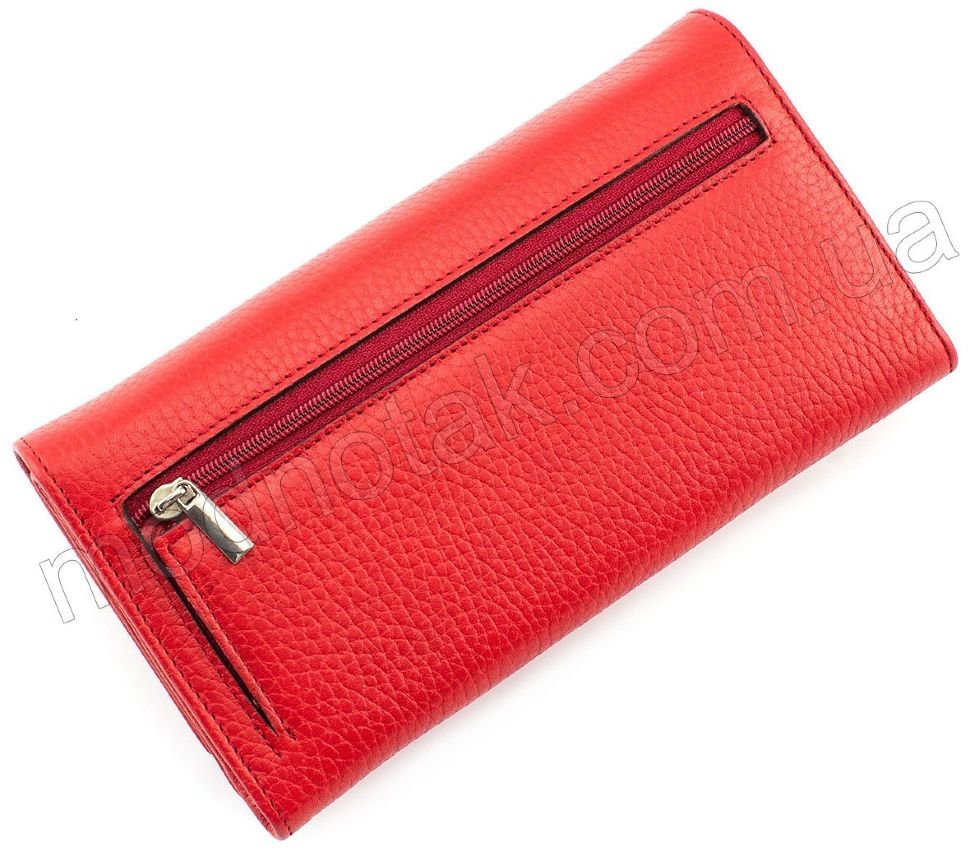 Червоний гаманець з фактурної шкіри KARYA (1014-46)