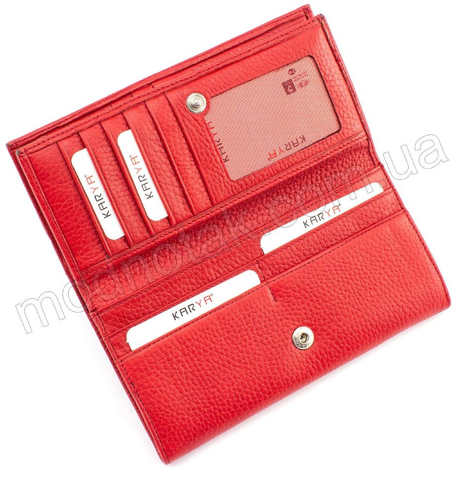 Красный кошелек с фактурной кожи KARYA (1014-46)