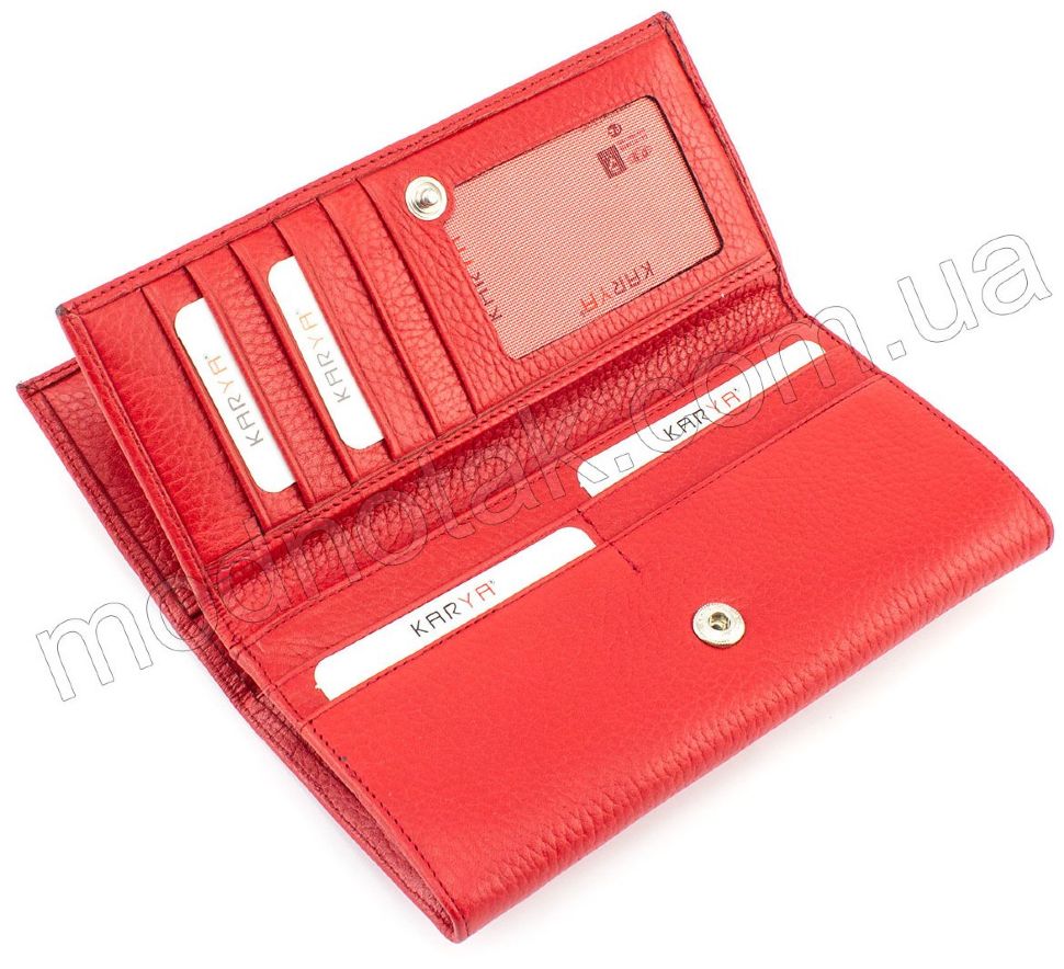 Красный кошелек с фактурной кожи KARYA (1014-46)