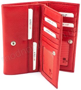 Червоний гаманець з фактурної шкіри KARYA (1014-46) - 2