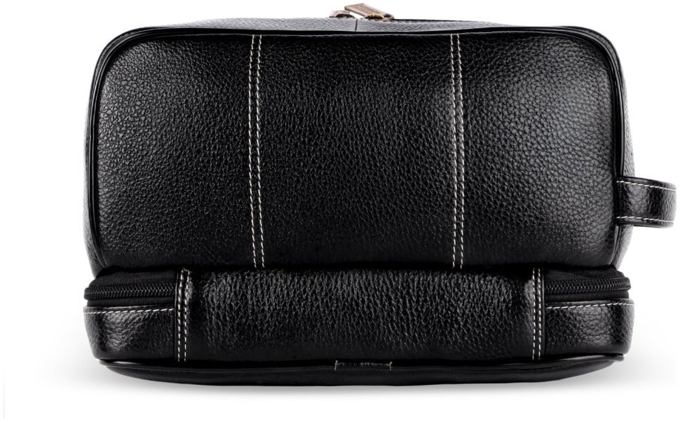 Большой несессер из натуральной фактурной кожи черного цвета Hammonds Flycatcher TC4003 с петлей на кисть 107980 modnotak фото №2