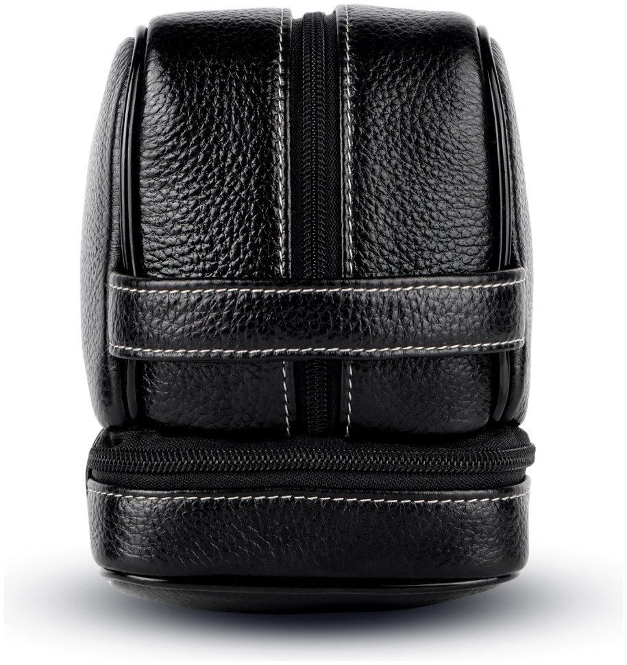 Большой несессер из натуральной фактурной кожи черного цвета Hammonds Flycatcher TC4003 с петлей на кисть 107980 modnotak фото №7