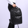 Просторий чоловічий міський чорний рюкзак з натуральної шкіри Tiding Bag (19453) - 7