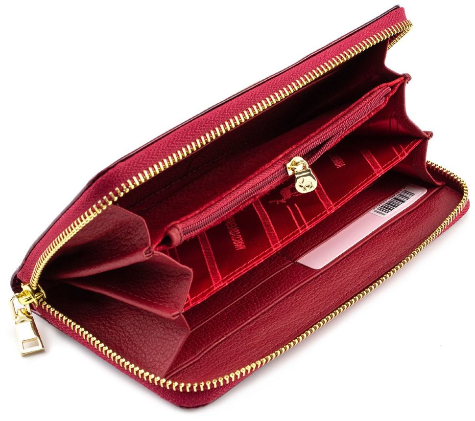 Червоний лаковий гаманець великого розміру Marco Coverna (16635)