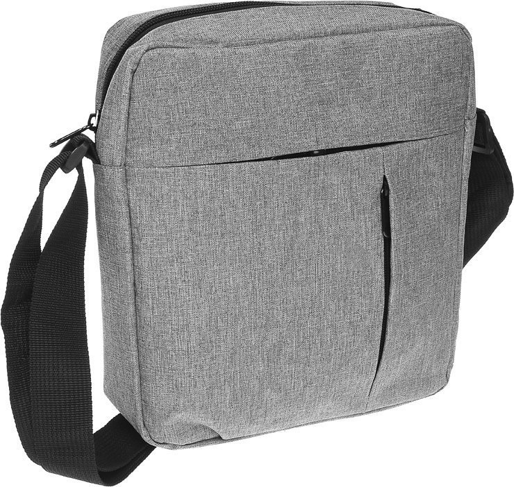 Мужской рюкзак серого цвета из полиэстера с сумкой в комплекте Remoid (22148)