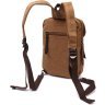 Коричневая мужская сумка-слинг из плотного текстиля на молнии Vintage 2422183 - 2