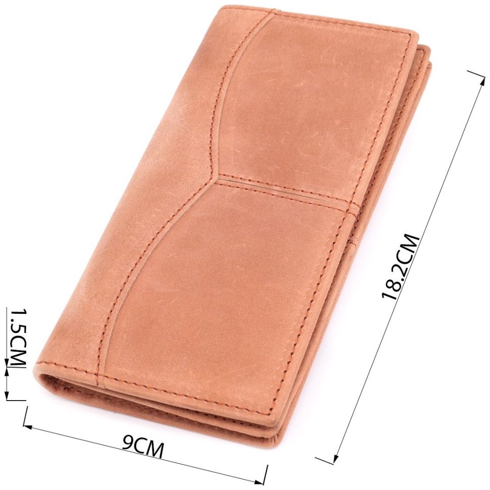 Универсальный кошелек из винтажной кожи Vintage 2422853 Рыжий modnotak фото №3