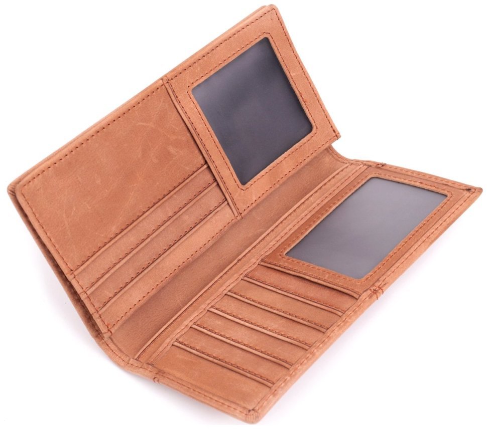 Универсальный кошелек из винтажной кожи Vintage 2422853 Рыжий modnotak фото №5