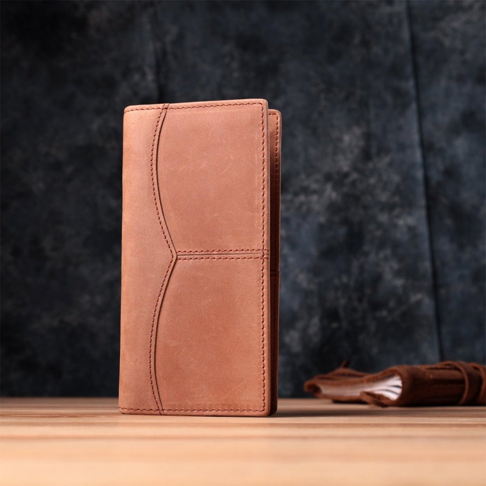 Универсальный кошелек из винтажной кожи Vintage 2422853 Рыжий modnotak фото №8