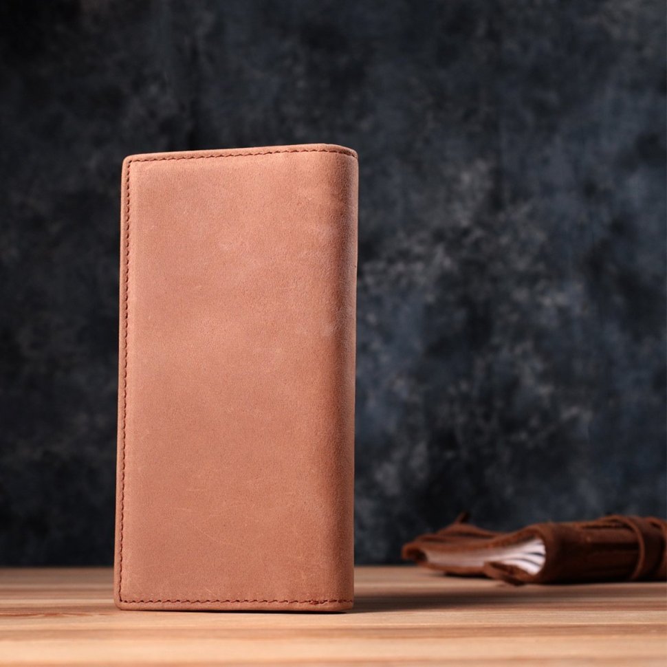 Универсальный кошелек из винтажной кожи Vintage 2422853 Рыжий modnotak фото №9