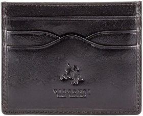 Компактний картхолдер із натуральної шкіри чорного кольору Visconti Pompei 68780