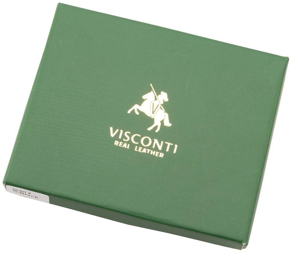 Компактный картхолдер из натуральной кожи черного цвета Visconti Pompei 68780 modnotak фото №8