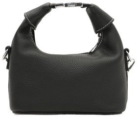 Стильная женская сумка из фактурной кожи через плечо Borsa Leather 108880 черного цвета