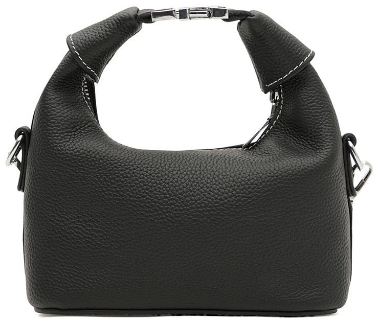 Стильная женская сумка из фактурной кожи через плечо Borsa Leather 108880 черного цвета modnotak фото №1