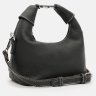 Стильная женская сумка из фактурной кожи через плечо Borsa Leather 108880 черного цвета modnotak фото - 2
