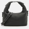 Стильная женская сумка из фактурной кожи через плечо Borsa Leather 108880 черного цвета modnotak фото - 3