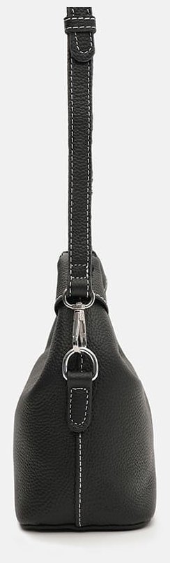 Стильная женская сумка из фактурной кожи через плечо Borsa Leather 108880 черного цвета modnotak фото №4