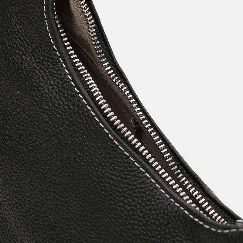 Стильная женская сумка из фактурной кожи через плечо Borsa Leather 108880 черного цвета modnotak фото №6