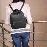 Чорний жіночий рюкзак з натуральної шкіри високої якості Issa Hara (27090) - 5