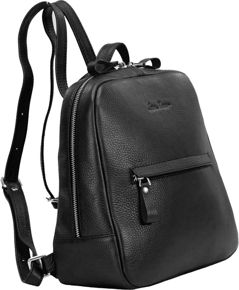Чорний жіночий рюкзак з натуральної шкіри високої якості Issa Hara (27090)