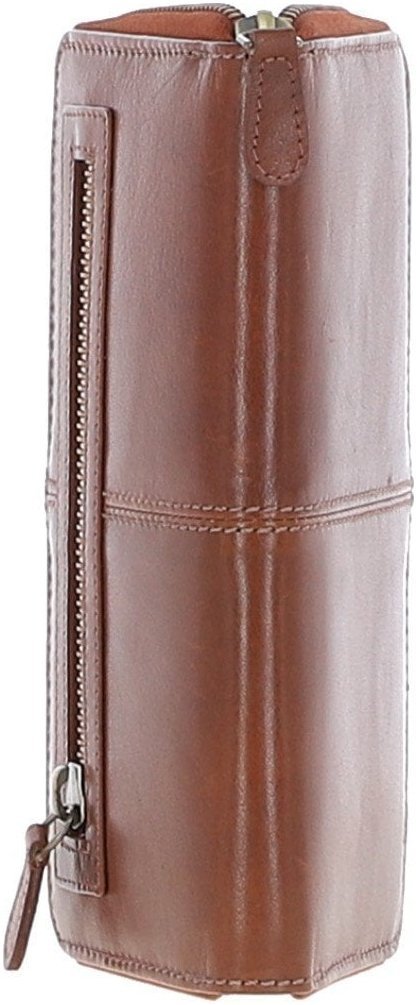 Большой коричневый женский кошелек из натуральной гладкой кожи на молнии Ashwood Honey 69680