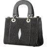 Красива жіноча сумка зі шкіри морського ската чорного кольору STINGRAY LEATHER (024-18614) - 1