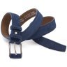 Синій замшевий ремінь під штани з класичною пряжкою Sergio Torri 35644 - 3